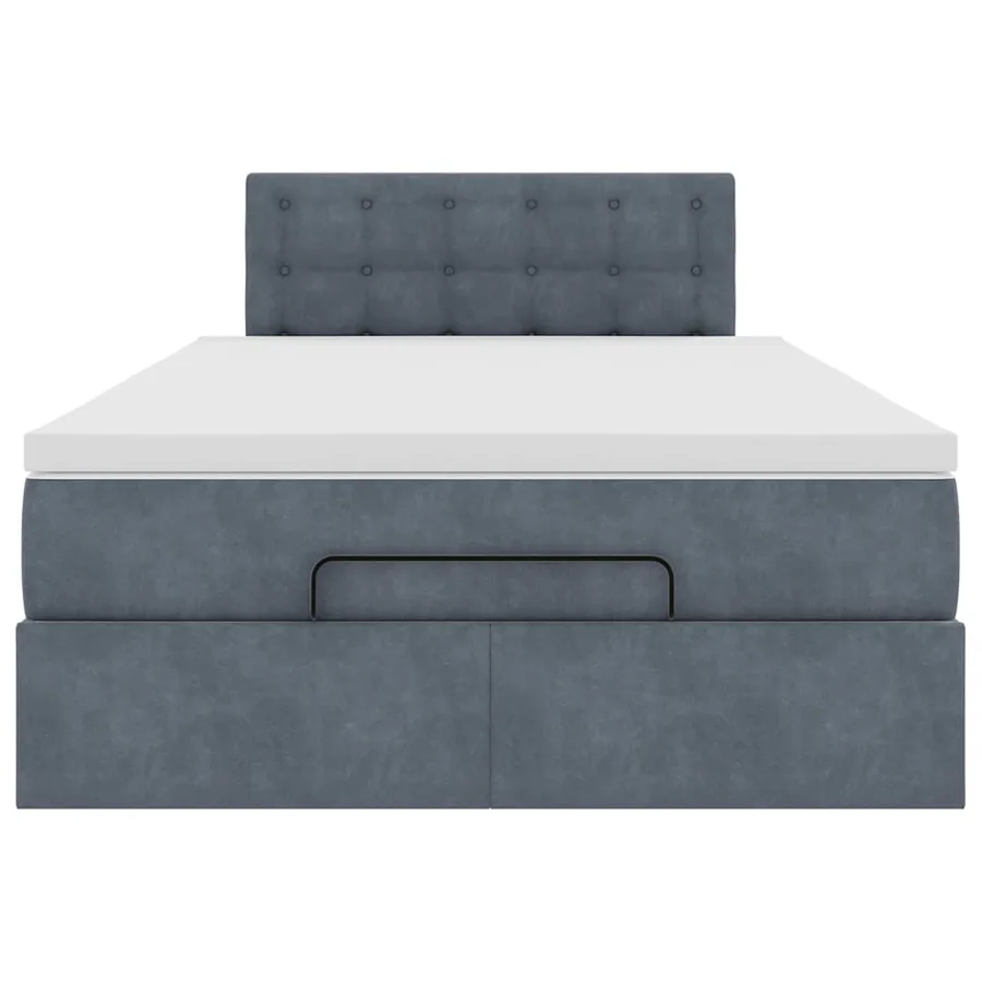 Lit ottoman avec matelas et LED gris foncé 90x200cm - 8
