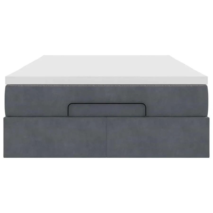 Lit ottoman avec matelas gris foncé 120x190 cm velours - 7