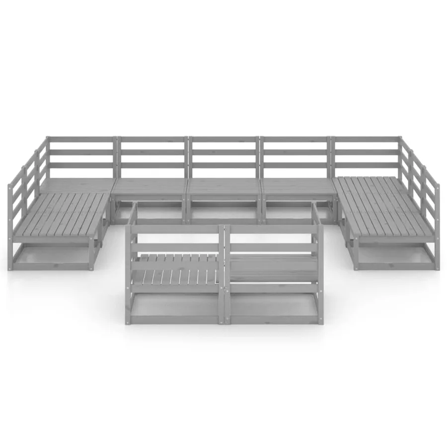 Salon de jardin 11 pcs bois de pin massif - 3