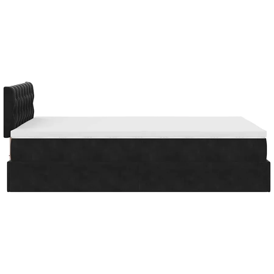 Lit ottoman avec matelas et LED noir 120x190 cm velours - 11