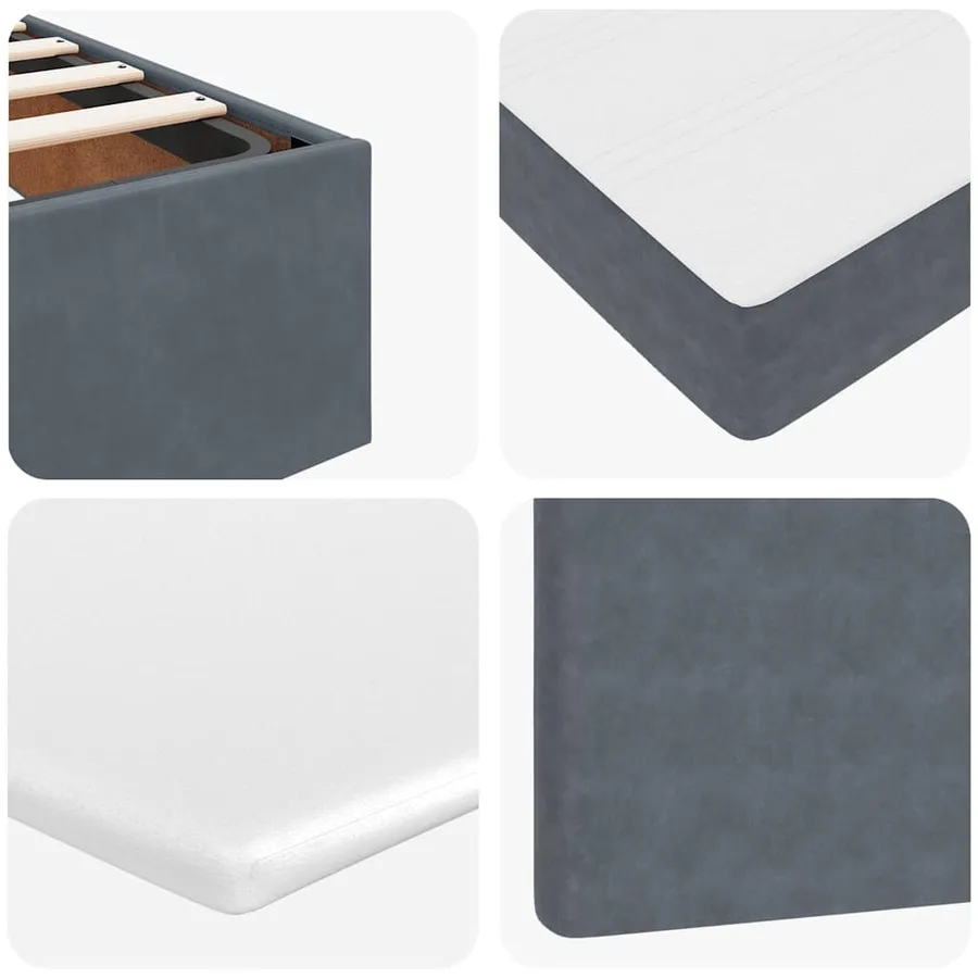 Lit ottoman avec matelas gris foncé 120x190 cm velours - 14