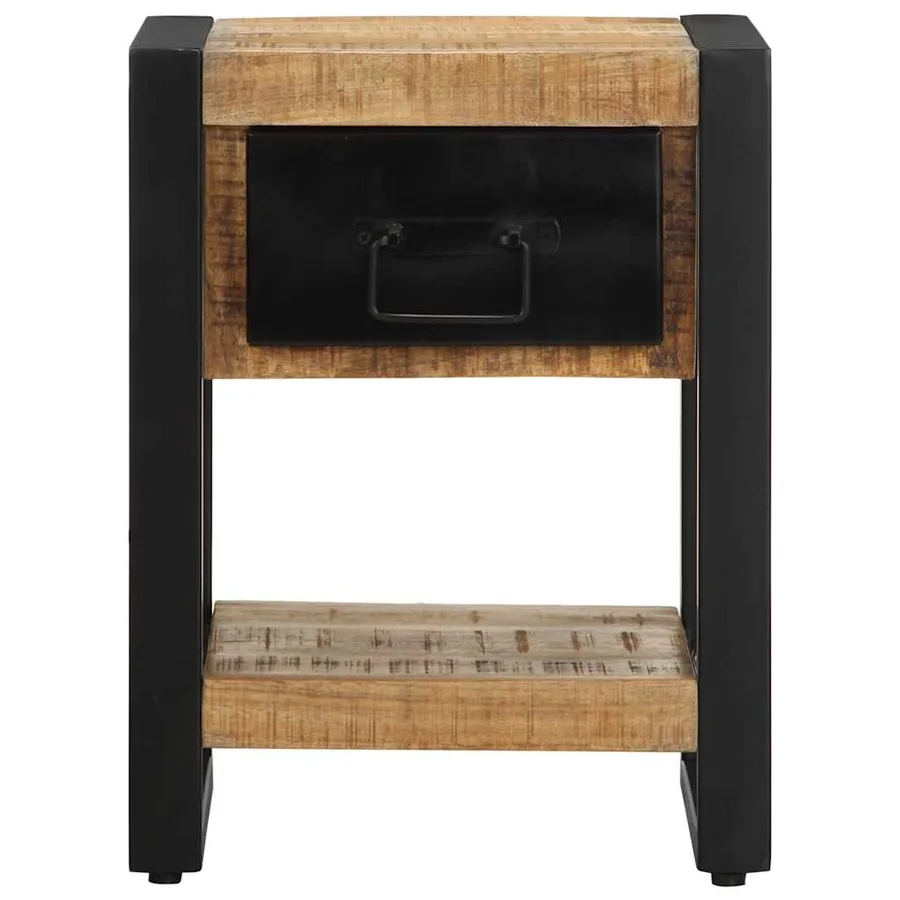Tables de chevet 2 pcs bois de manguier massif brut - 2