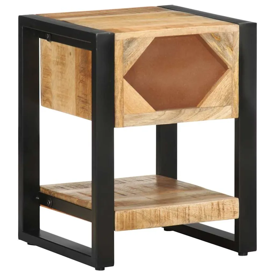 Tables de chevet 2 pcs bois de manguier massif brut - 7