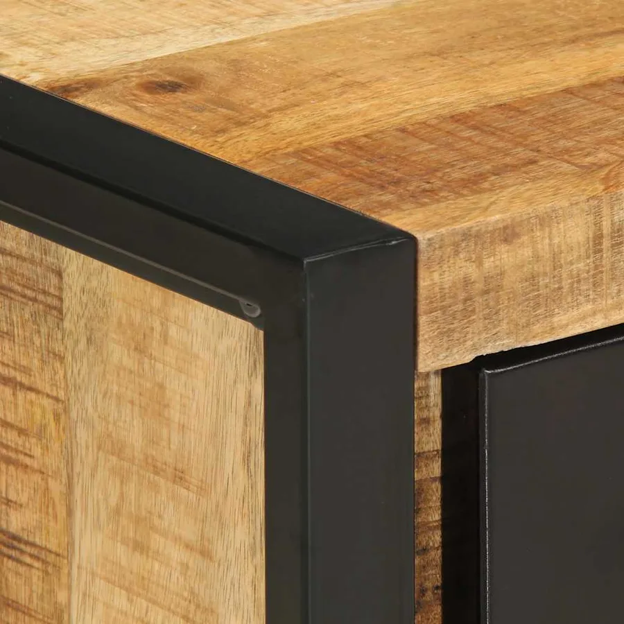 Tables de chevet 2 pcs bois de manguier massif brut - 8