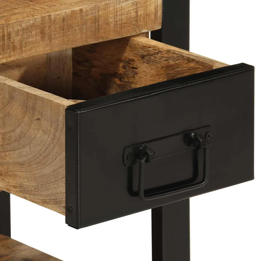 Tables de chevet 2 pcs bois de manguier massif brut - 9