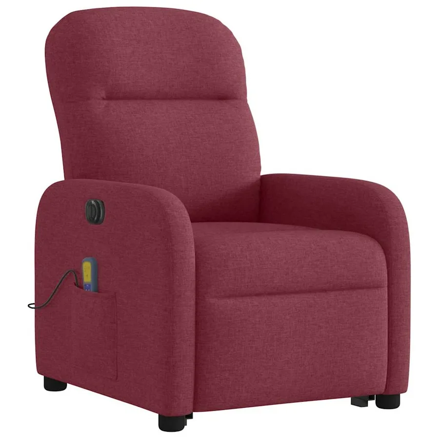 Fauteuil inclinable de massage électrique Rouge bordeaux Tissu - 4