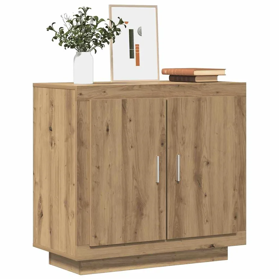 Buffet chêne artisanal 80x40x75 cm bois d'ingénierie - 3