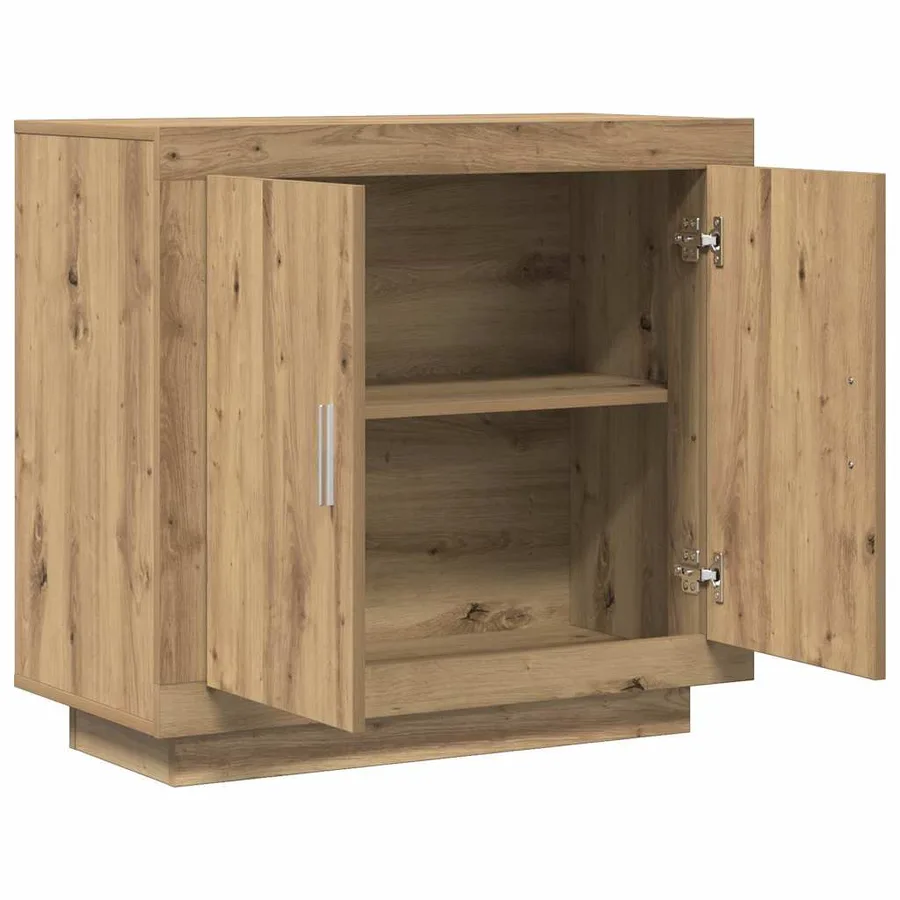 Buffet chêne artisanal 80x40x75 cm bois d'ingénierie - 4