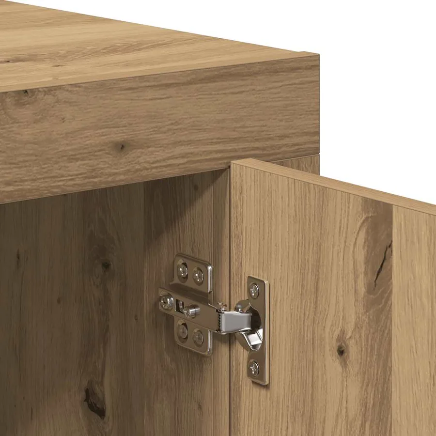 Buffet chêne artisanal 80x40x75 cm bois d'ingénierie - 8