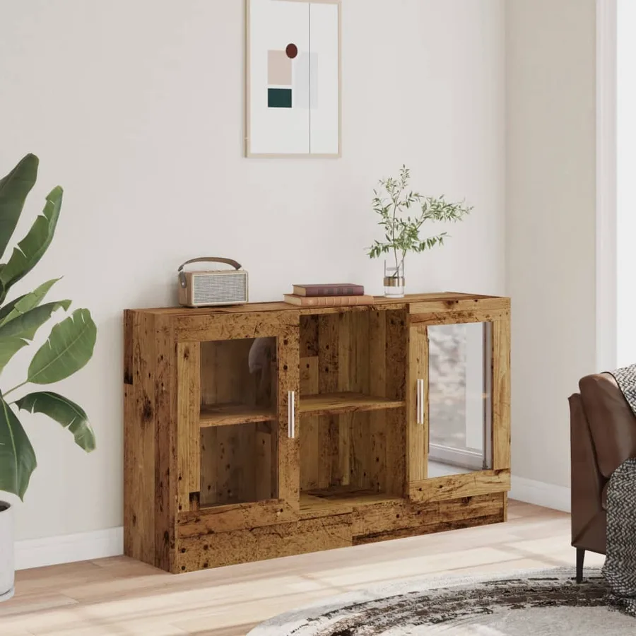 Buffet vieux bois 120x30,5x70 cm bois d'ingénierie - 3