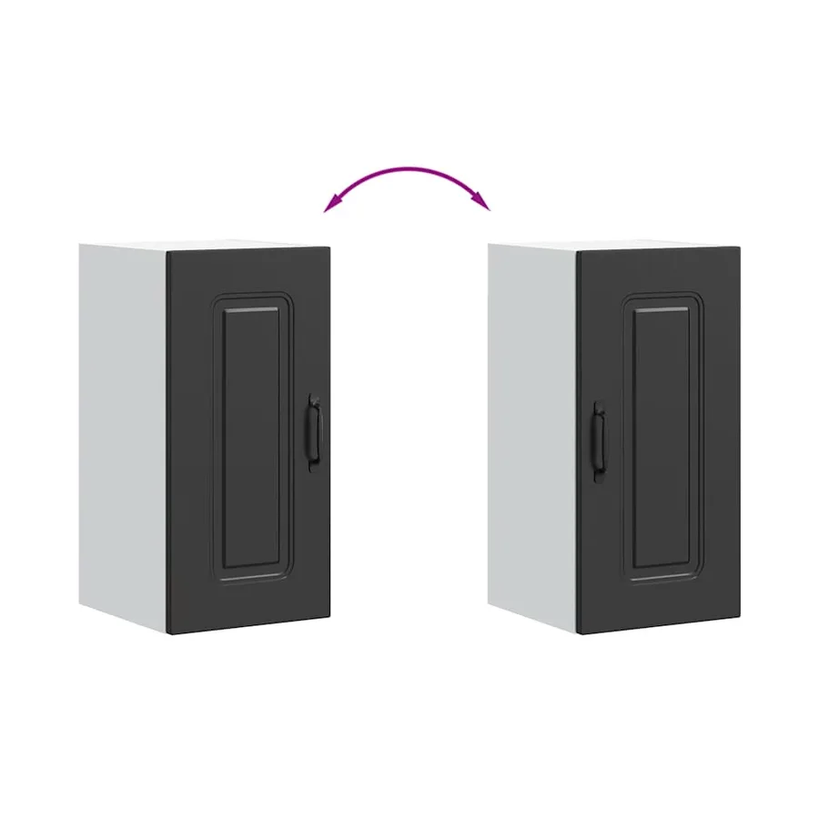 Armoire murale de cuisine Kalmar noir bois d'ingénierie - 7