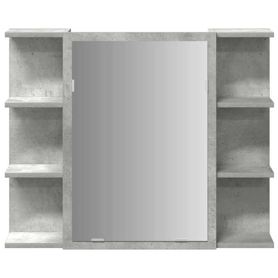 Armoire à miroir de bain Gris béton 80x20,5x64 cm Aggloméré - 4