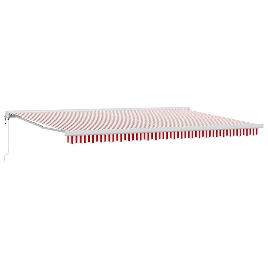 Auvent rétractable Rouge et Blanc 500 × 300 cm Tissu et Métal - 2