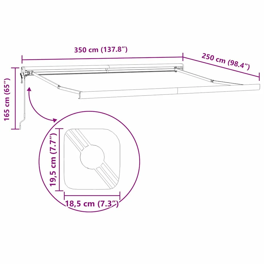 Auvent rétractable Multicolore 350 x 250 x 165 cm - 13