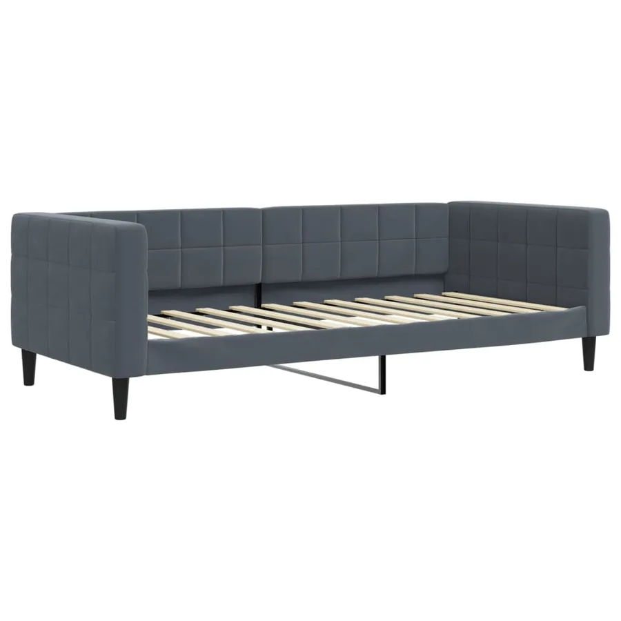 Lit de repos sans matelas gris foncé 90x200 cm velours - 2