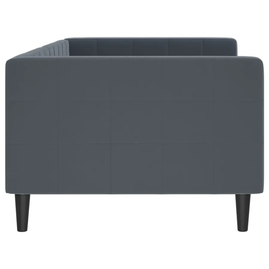 Lit de repos sans matelas gris foncé 90x200 cm velours - 4