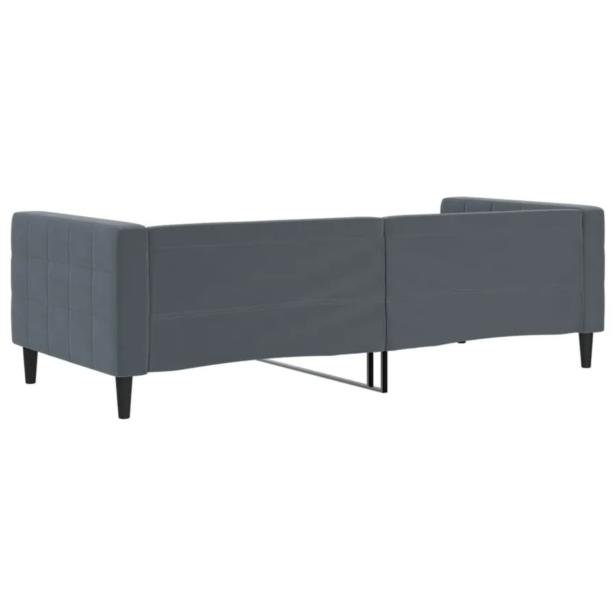 Lit de repos sans matelas gris foncé 90x200 cm velours - 5