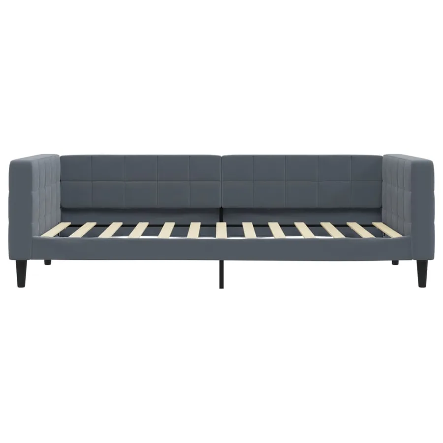 Lit de jour avec gigogne sans matelas gris foncé 90x200 cm - 7
