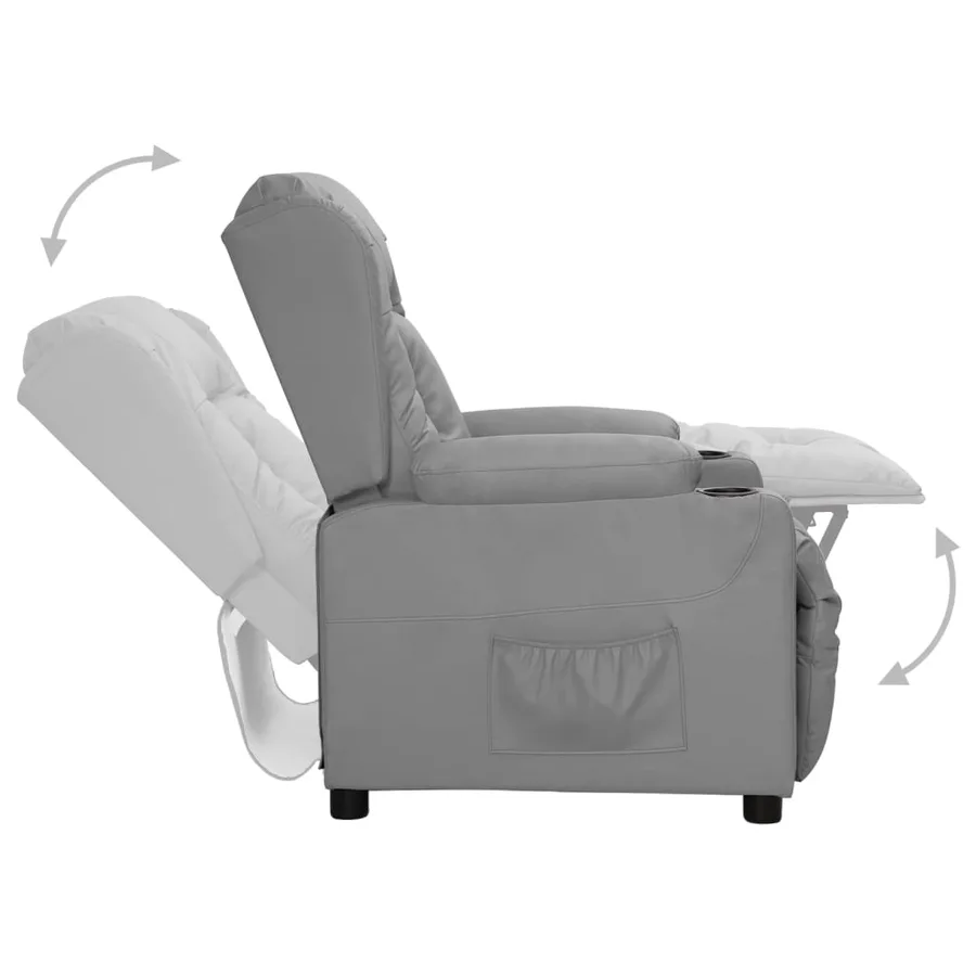 Fauteuil inclinable Gris Similicuir - 4