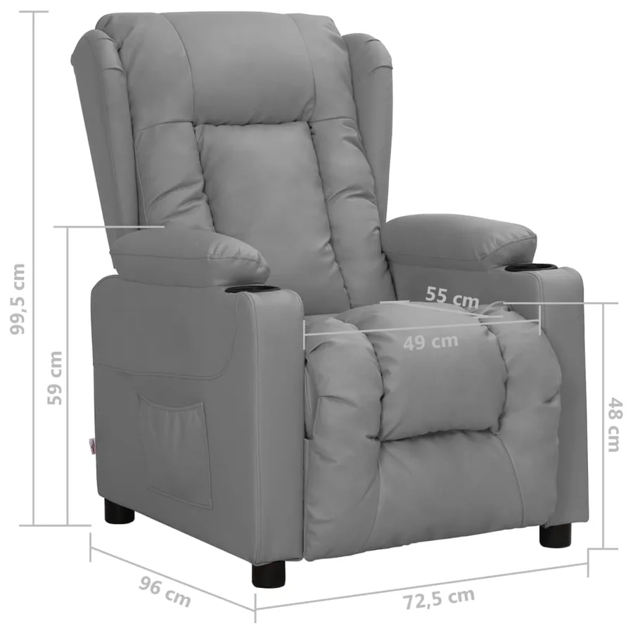 Fauteuil inclinable Gris Similicuir - 8