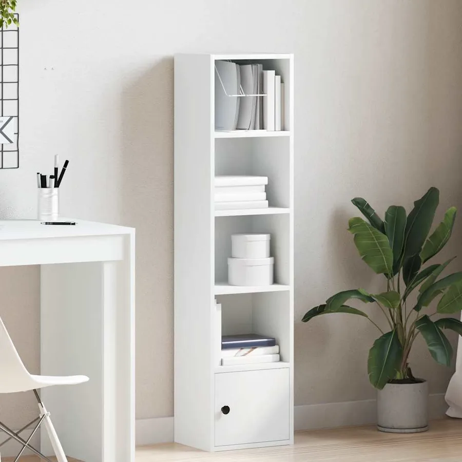 Bibliothèque blanc 31x24x127 cm bois d'ingénierie - 3
