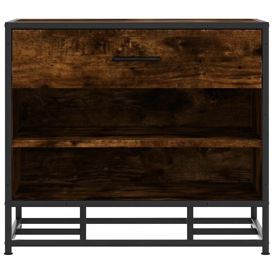 Banc à chaussures chêne fumé bois d'ingénierie et métal - 4