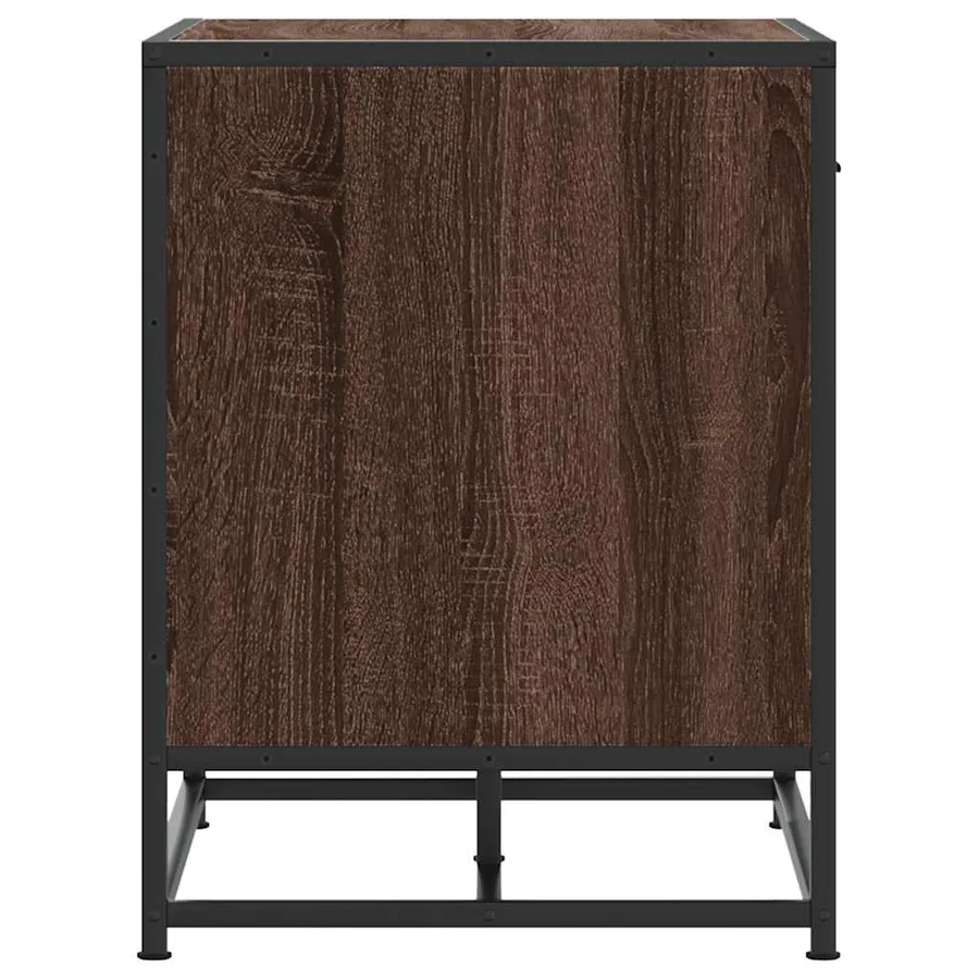 Banc à chaussures chêne marron bois d'ingénierie et métal - 5