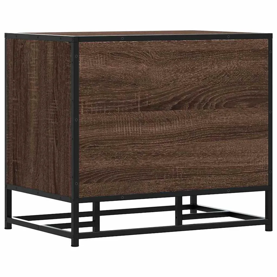 Banc à chaussures chêne marron bois d'ingénierie et métal - 6
