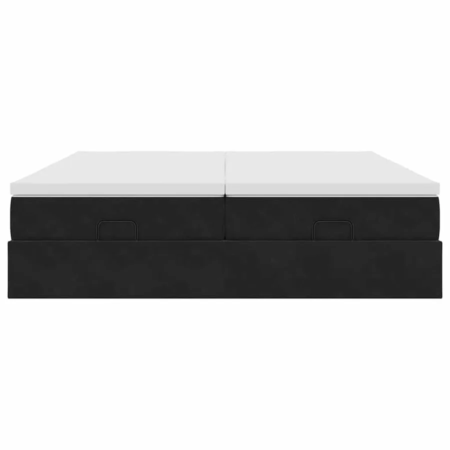 Cadre de lit ottoman avec matelas noir 160x200 cm velours - 6