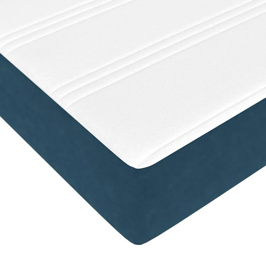 Cadre de lit ottoman avec matelas bleu foncé 80x200 cm velours - 13