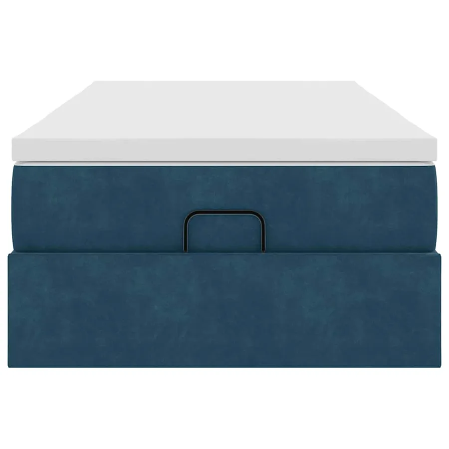 Cadre de lit ottoman avec matelas bleu foncé 80x200 cm velours - 7
