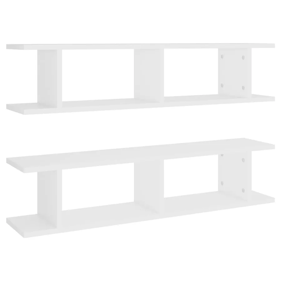 Étagères murales 2 pcs Blanc 90x18x20 cm bois d'ingénierie - 2