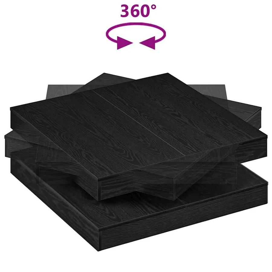 Table basse rotative à 360 degrés chêne noir 90x90x34,5 cm - 7