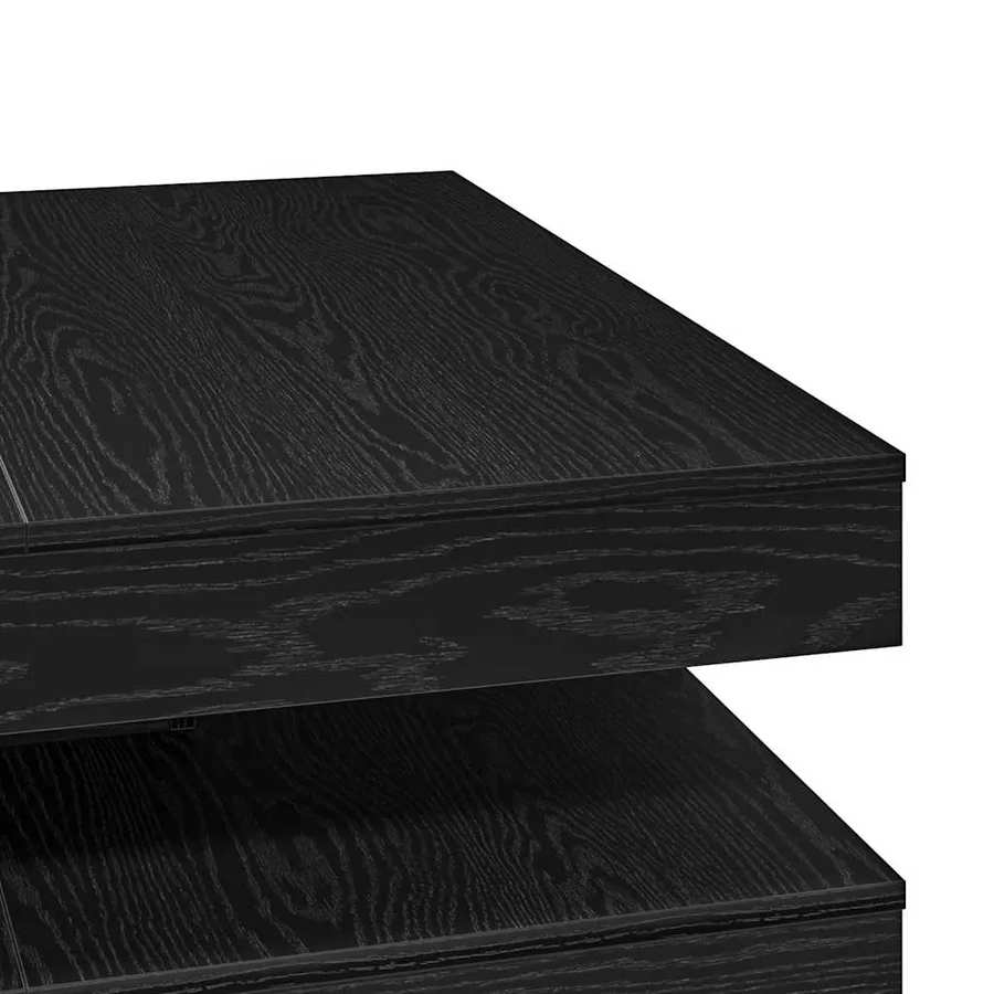 Table basse rotative à 360 degrés chêne noir 90x90x34,5 cm - 8