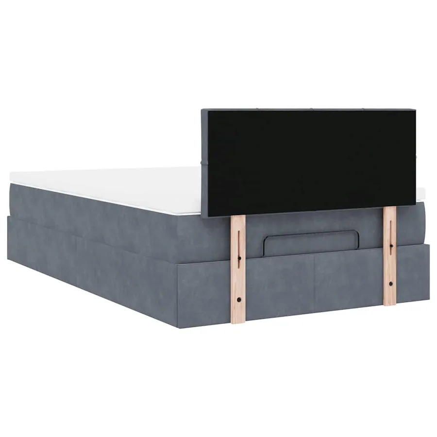 Lit ottoman avec matelas et LED gris foncé 90x200cm - 12
