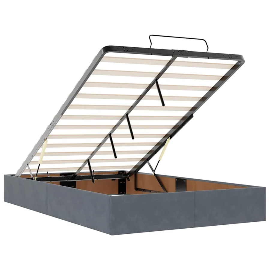 Lit ottoman avec matelas et LED gris foncé 90x200cm - 13