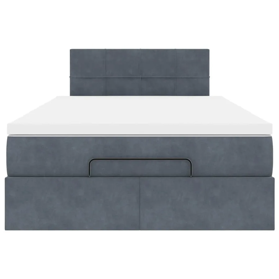 Lit ottoman avec matelas et LED gris foncé 90x200cm - 8
