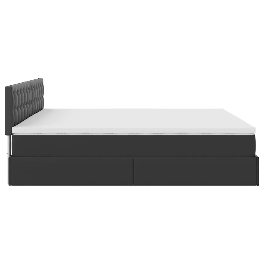 Lit ottoman avec matelas & LED Noir 180x200cm similicuir - 11