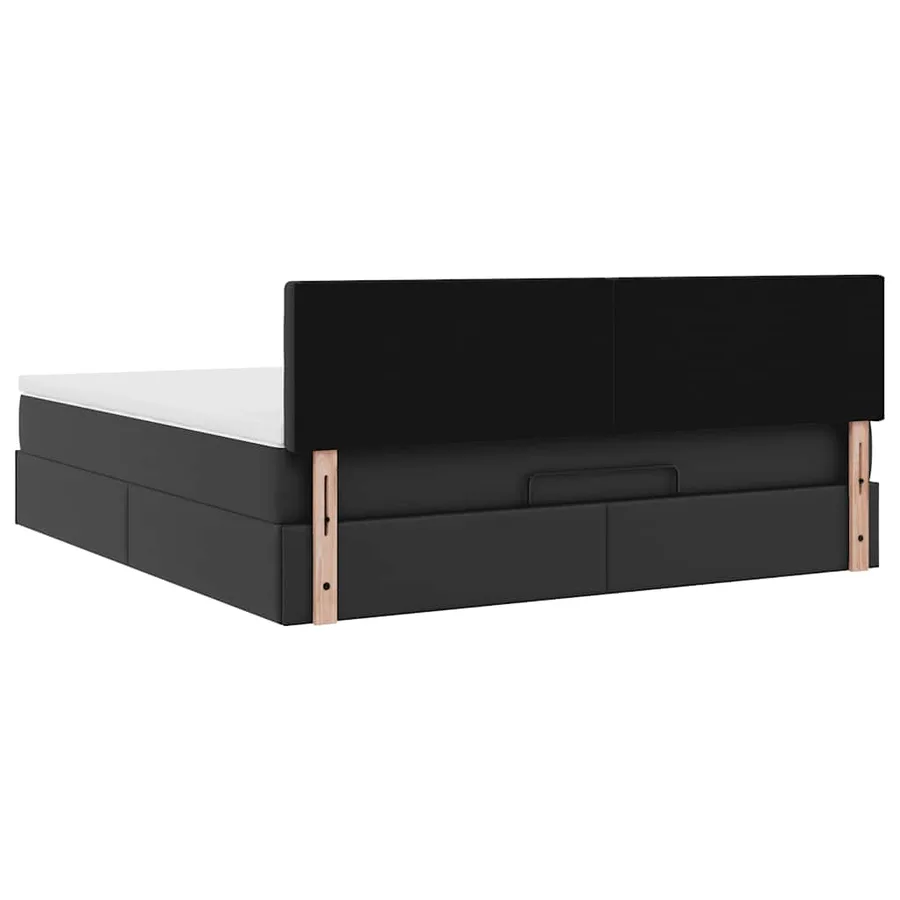 Lit ottoman avec matelas & LED Noir 180x200cm similicuir - 12