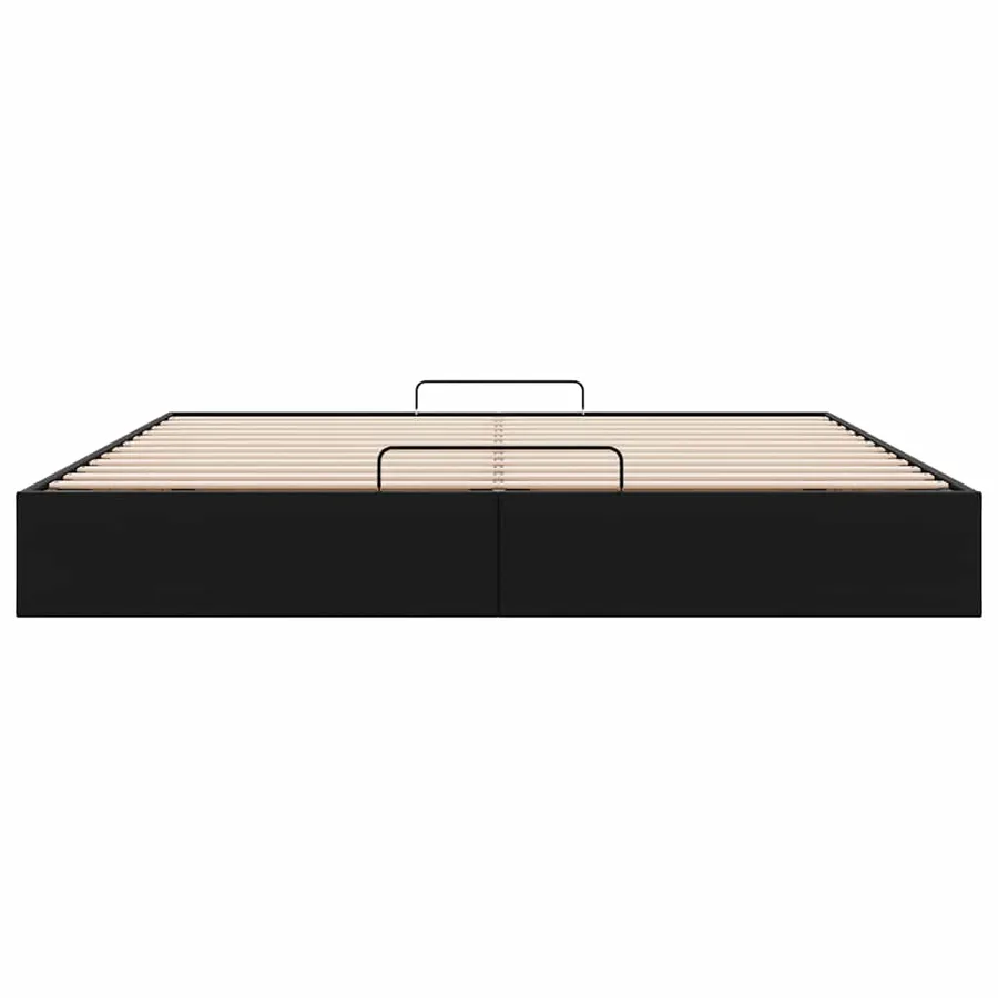 Cadre de lit ottoman sans matelas noir 200x200 cm similicuir - 7