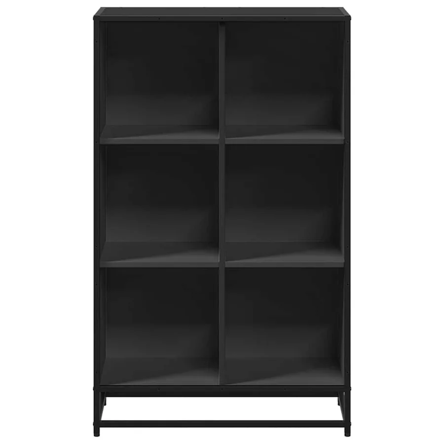 Bibliothèque noir 65,5x33x107,5 cm bois d'ingénierie - 4