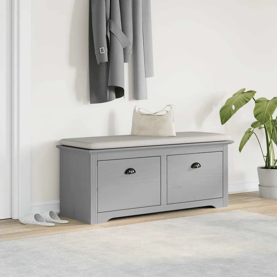 Banc de couloir BODO gris 114x40x45 cm - 3