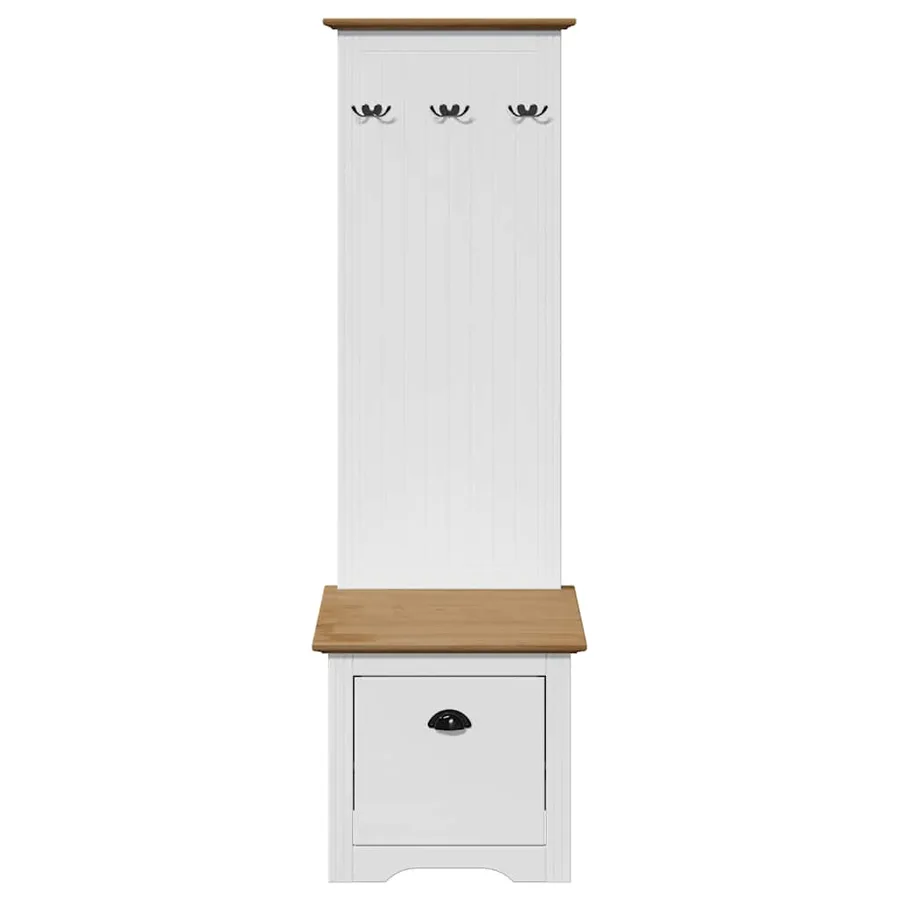 Armoire de couloir avec crochets BODO blanc marron 50x40x157 cm - 4