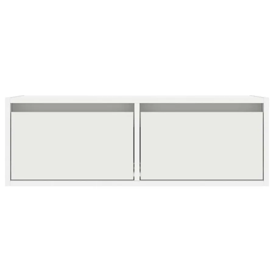Meuble TV avec lumières LED blanc 75x35,5x25 cm - 7