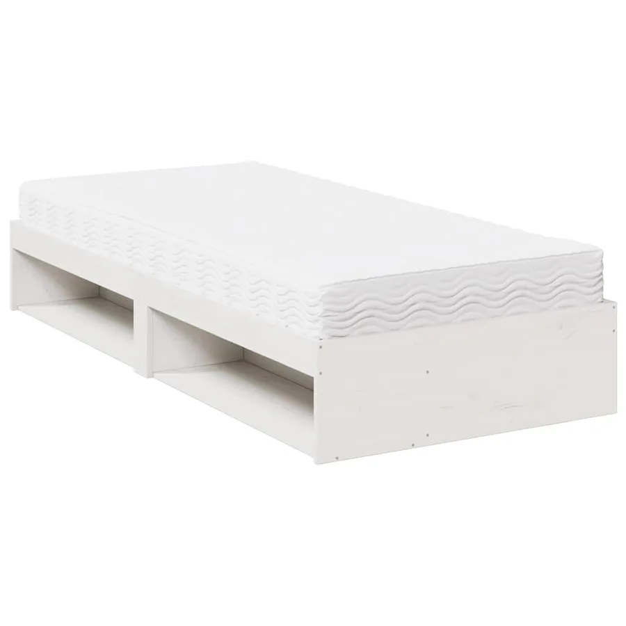 Lit de jour avec matelas blanc 90x190 cm bois de pin massif - 5
