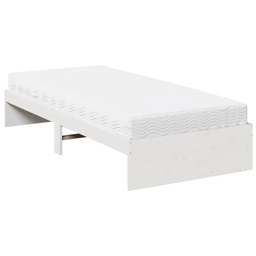 Lit de jour avec matelas blanc 90x190 cm bois de pin massif - 8