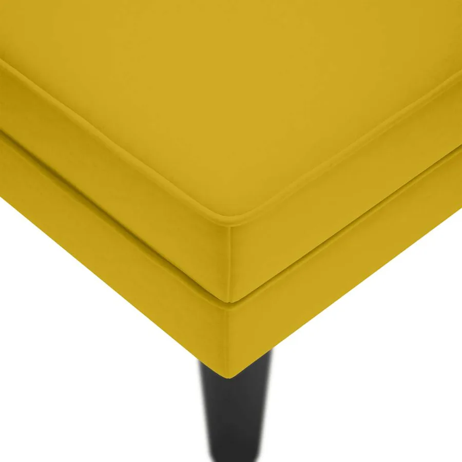 Fauteuil long avec coussin et accoudoir droit jaune velours - 7