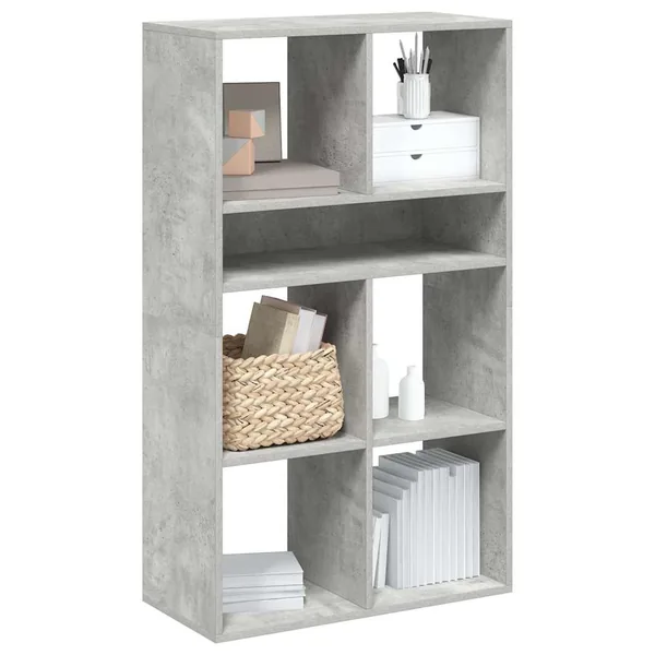 Bibliothèque gris béton 66x31x112 cm bois d'ingénierie