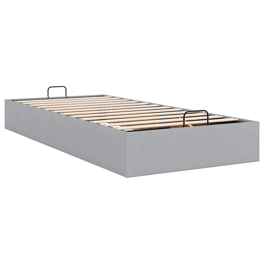 Cadre de lit ottoman sans matelas gris clair 80x200 cm tissu - 9