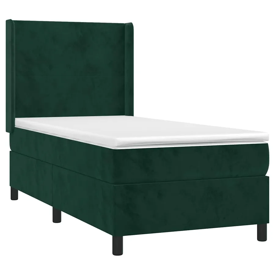 Sommier à lattes de lit avec matelas Vert foncé 90x200 cm - 3